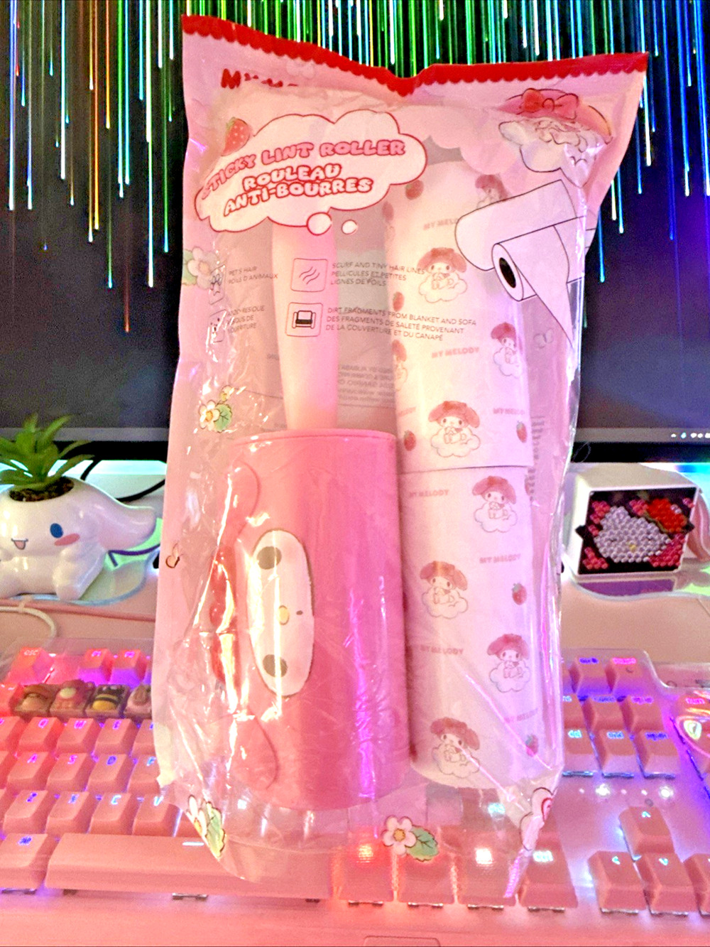 My Melody Lint Roller Set Handle & 2 Sticky Rolls Refill Pink 2024 Sanrio